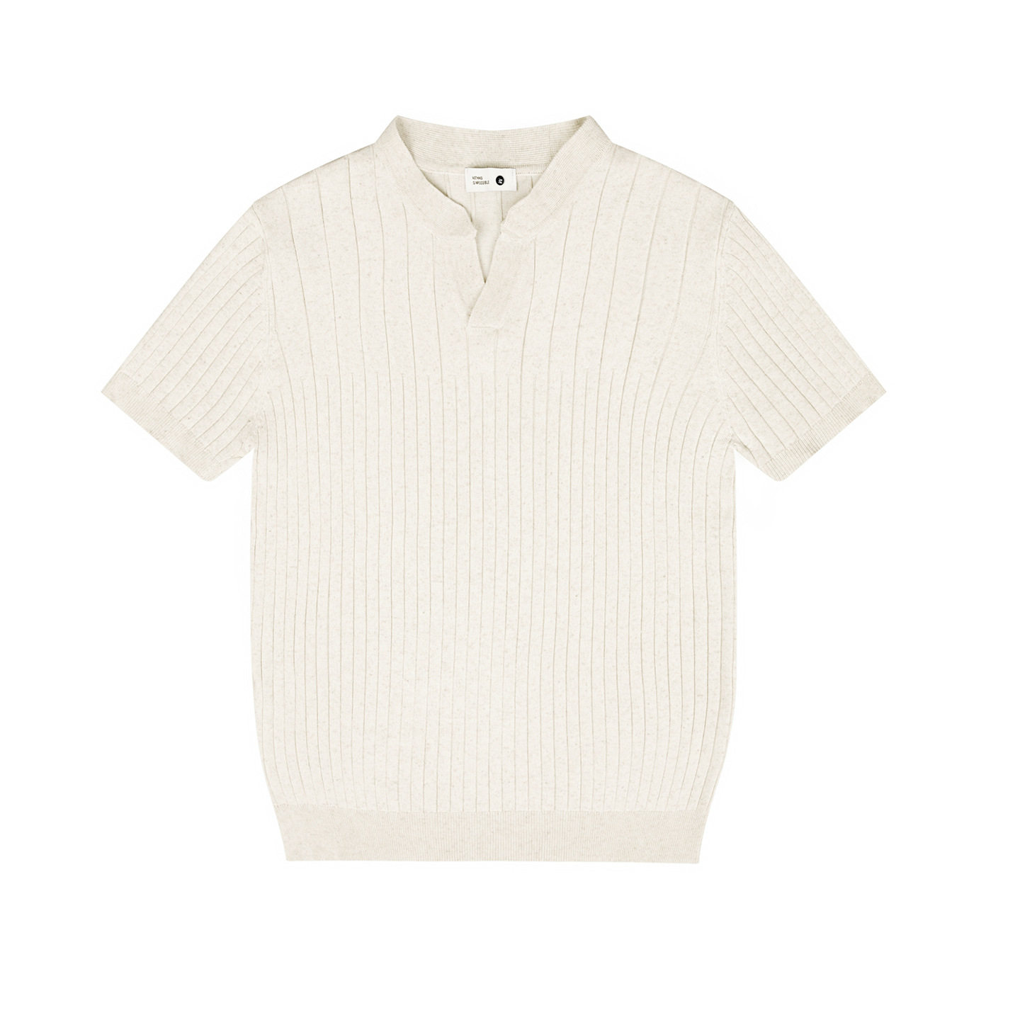 老钱风小V领短袖通勤针织衫纯色 26春夏新款莱赛尔条纹休闲上衣男