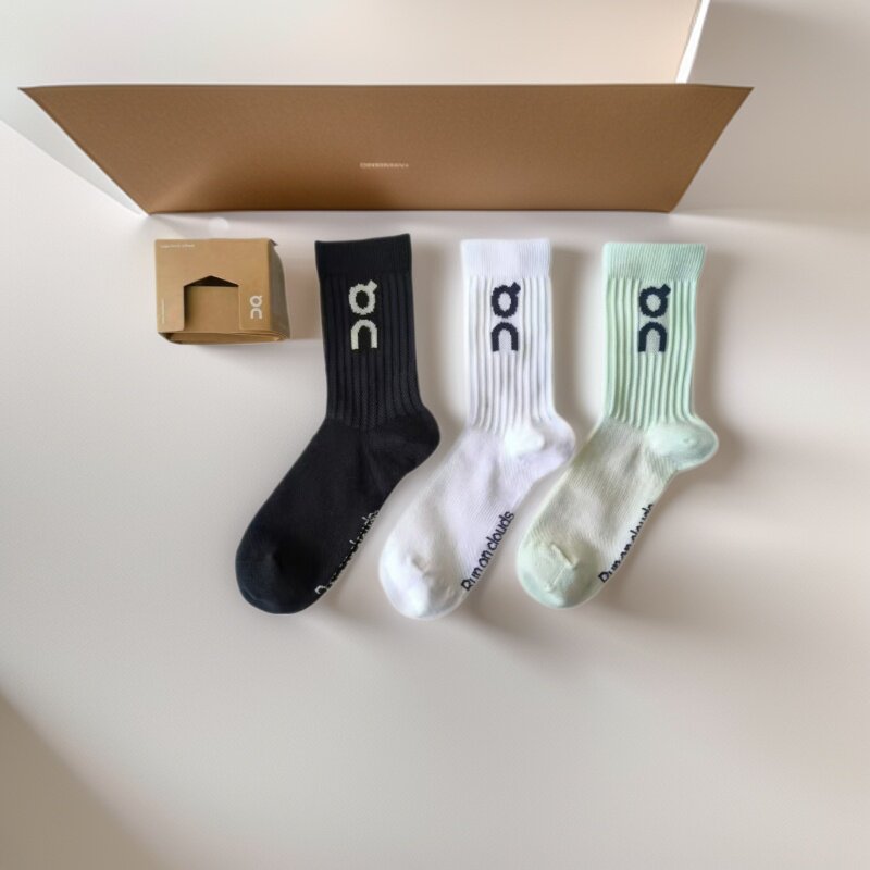 On Socks 3 pairs of Angpa couple socks solid color men's and...