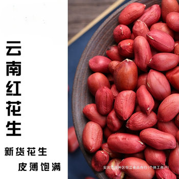 Yunnan Farm-Grown Red-Skinned Peanuts, Shelled and Sun-Dried Peanuts, New Original Flavor, Freshly Peeled Four Red-Skinned Peanut Kernels