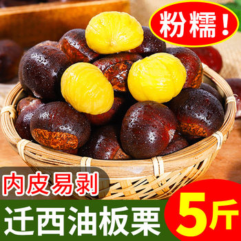 Qianxi Chestnut Fresh Chestnut Raw Chestnut Oil Chestnut Fresh Ready-To-Eat Wedding Supplies Selected Wholesale Price Cross-Border E-Commerce