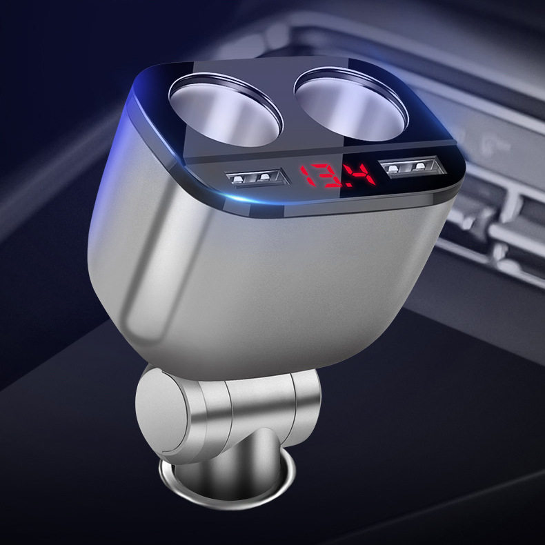 Dai Sheng Car Mobile Phone Charger Qc Fast Charging One to Two Cigarette Lighter USB Charging Port Car Charger 60W