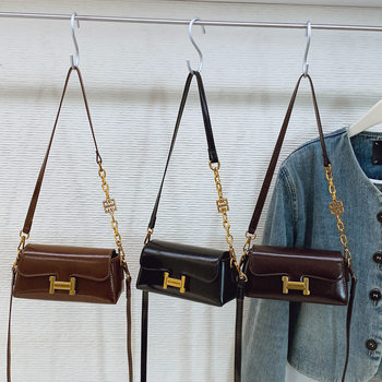 Niche Texture Bag for Women 2025 New Accessible Luxury Chain Small Bag High-End Crossbody Bag Single Shoulder Retro Small Square Bag