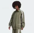 Three-leaf embroidered jacket - green trench coat - waterproof