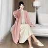 2024 maternity winter temperament cardigan pinch sleeve long thick sweater coat turtleneck sweater dress