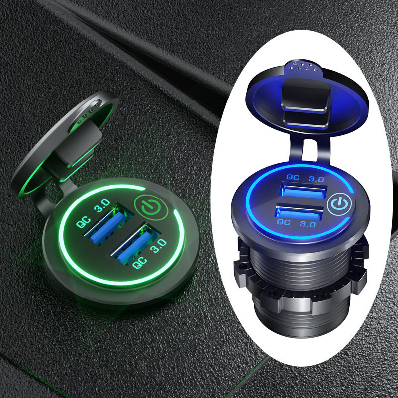 Keweige QC3.0 fast charging car charging with touch switch car modification car charging modified car USB socket