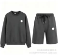 Dark gray round neck shorts-suit