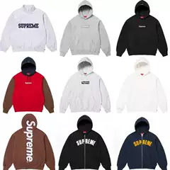 26 High-End Version Supreme25Ss Trendy Brand Hooded Sweatshirt Large Logo Fleece Hoodie Sweatshirt