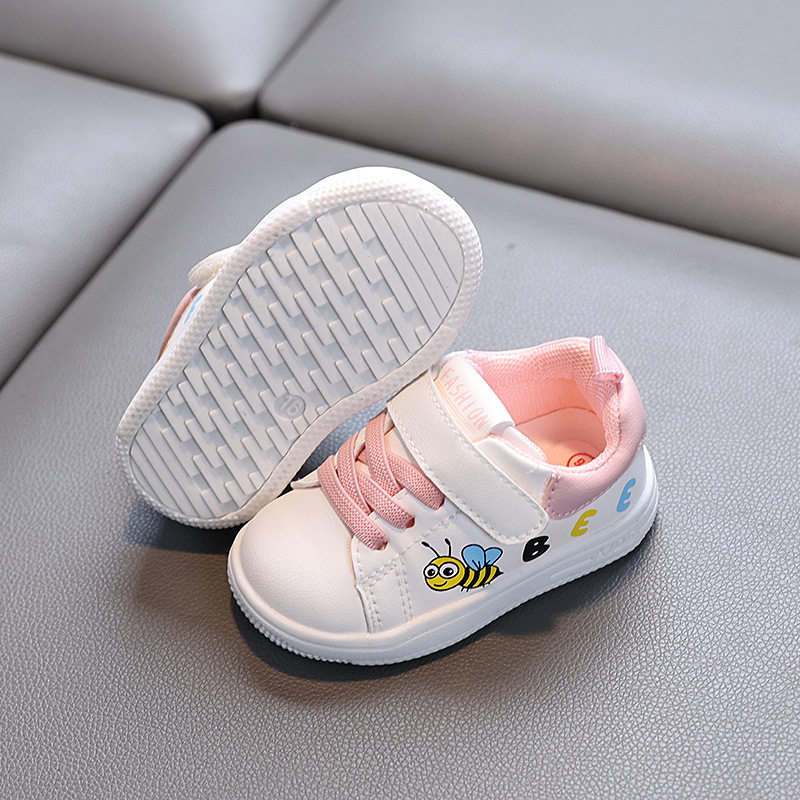 Spring and Autumn Non-slip Cartoon Little Bee Children's Shoes Boys and Girls Board Shoes sneaker Baby Toddler Shoes Soft Sole