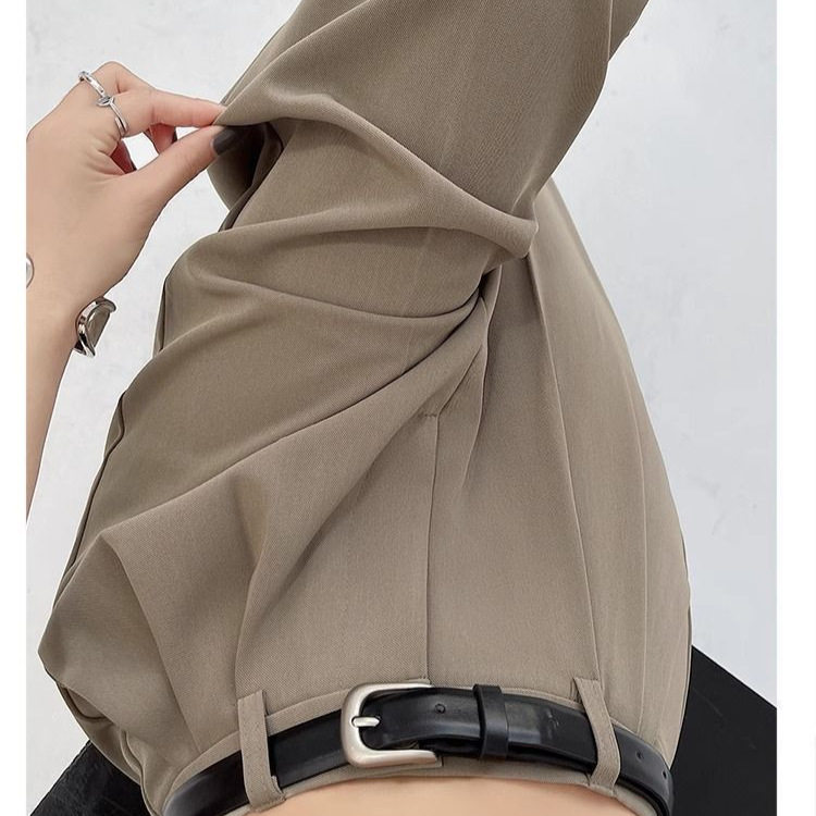 High Waisted Wide Leg Trousers Loose Fit Elegant Draping Versatile Style Perfect for Casual or Formal Occasions