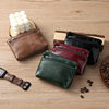 Handmade Small Coin Purse, Business Card Holder, Cowhide Texture, Simple Zipper Driver's License Bag, Bus Card Mini Key Bag