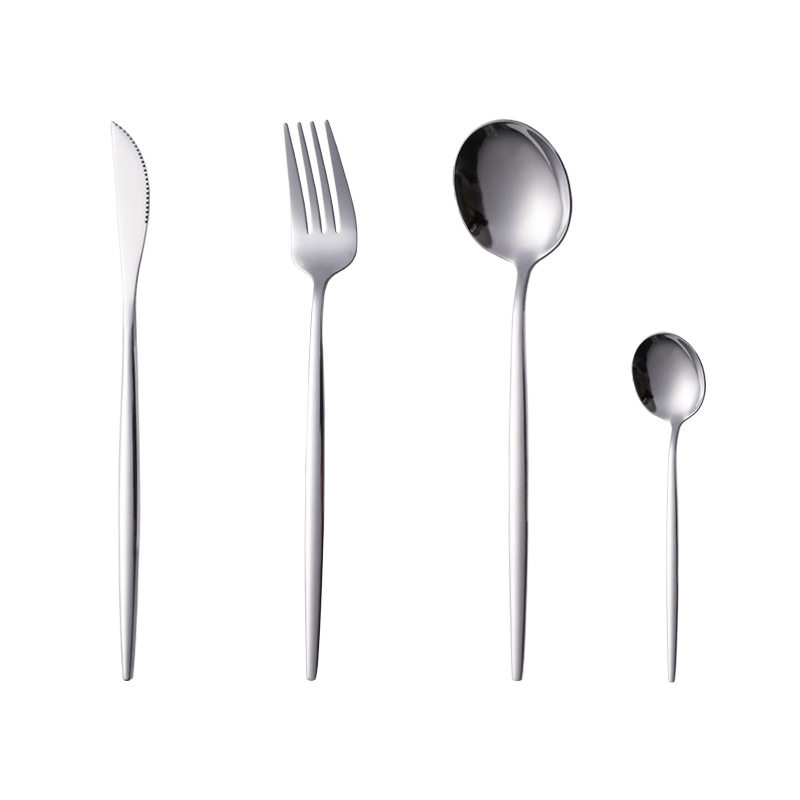 Nordic Portuguese Stainless Steel Tableware Western-style Hotel Steak Knife and Fork Spoon Dessert Spoon Four-piece Gift Set
