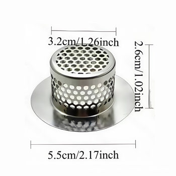 Cross-Border 304 Stainless Steel Sink Filter Net for Bathroom Toilet Drain, Anti-Hair, Anti-Clogging, and Odor-Proof