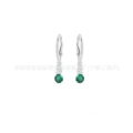 Three-diamond white gold earrings with green diamonds