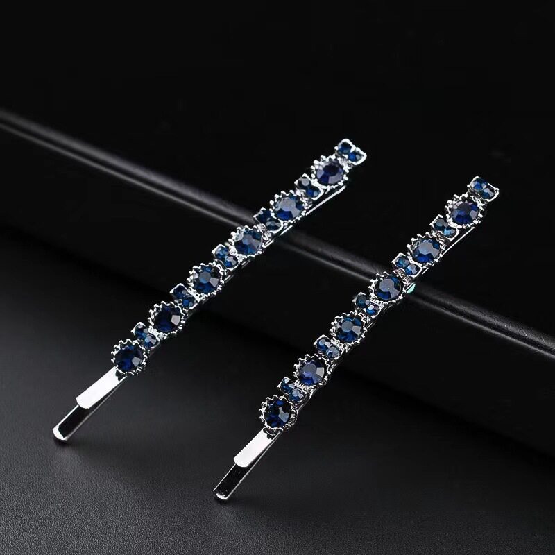 大号简约镶水钻发夹一字夹ins高颜值刘海夹网红发卡精致边夹头饰