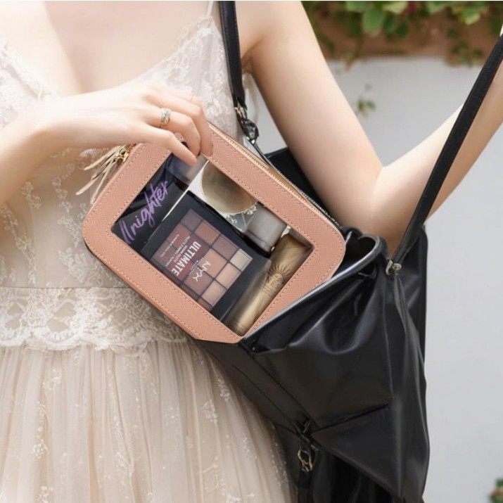 Cross-Border Hot-Selling Ready-Made Transparent Cosmetic Bag Cross-Border Portable Cosmetic Storage Box Waterproof Travel Toiletry Bag