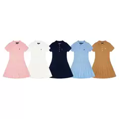 25 High-Quality New Summer Style Twist Knit Polo Collar Half-Zip Pullover Short-Sleeve Embroidered Sweater Dress