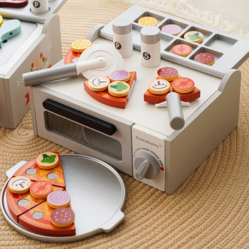 Children's Pretend Play Toys, Simulated Cooking, Mini Kitchen, Wooden Oven, Girl's Pretend Play DIY Microwave Oven