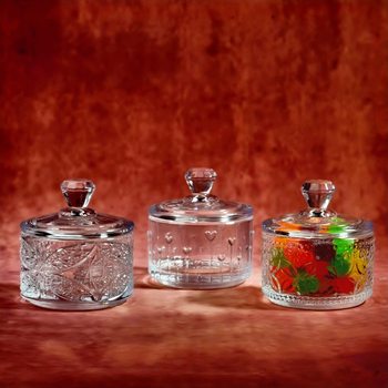 European Style Glass Candy Jar Transparent Storage Jar with Lid Aromatherapy Candle Jar Seasoning Jar ashtray Jewelry Box