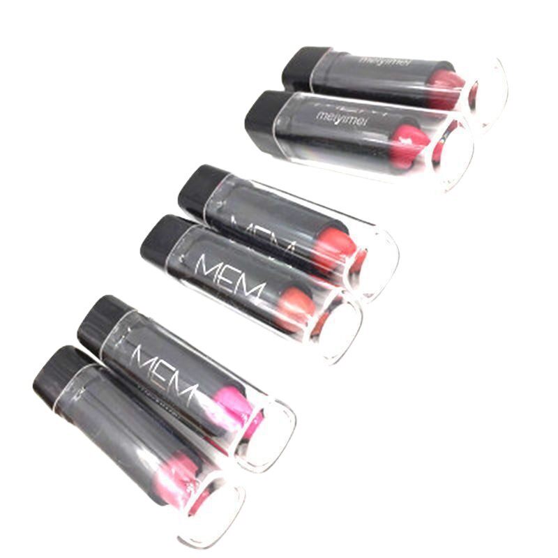 New 24-Pack Mem Black Tube Mixed Lipstick Lip Gloss Lip Gloss Cosmetics Makeup 2 Yuan Store Street Stall Night Market Supply
