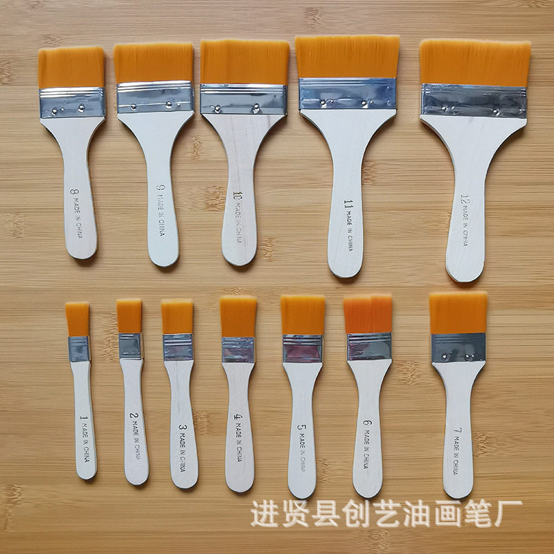 Chuangyi 1-12 Nylon Oil Painting Brush Brush Bristle Brush Brush Brush Brush Brush Wholesale