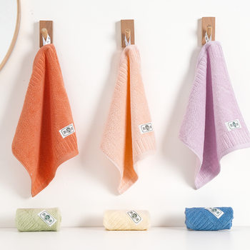 Wholesale Solid Color Towel Antibacterial Square Towel Face Towel Absorbent Soft Lint-Free Kindergarten Handkerchief Towel Bathroom