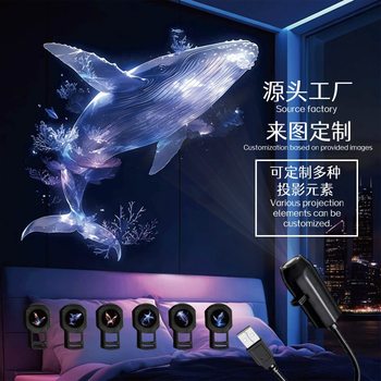 Cross-Border Popular Starry Sky Lamp Moon Lamp Bedroom Creative Led Night Light Logo Projection Lamp Popular Background Light