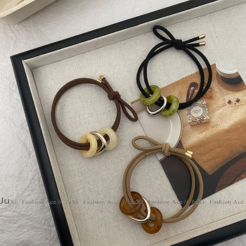 Korean style design circle temperament rubber band tie hair rope hair rope female low ponytail hair accessories ball head hair ring hair accessories