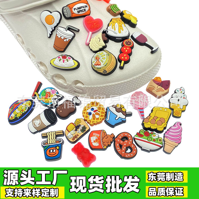 Crocs Shoe Charms, Crocs Shoe Decorations, Cartoon Shoe Charms, Shoe Accessories, Food Series Versatile Shoe Charms