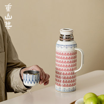 Wen Chuang braised teapot small steel cannon heat preservation pot stainless steel large capacity teapot travel outdoor hot water bottle