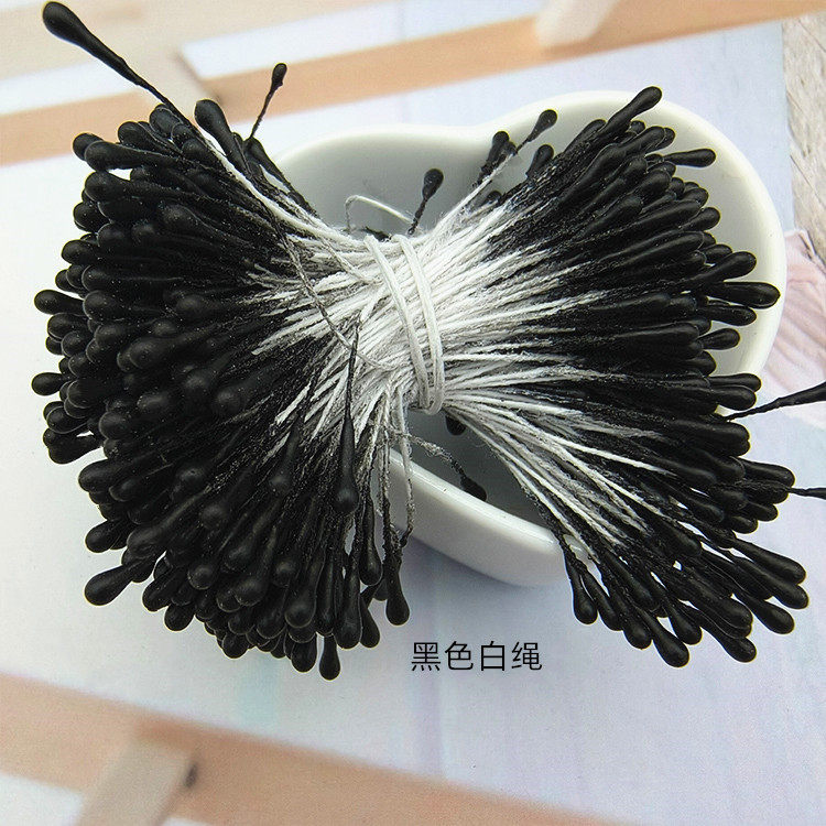 批发韩版手工DIY头饰发饰高仿真花蕊材料2mm哑光圆火柴头花心花蕊