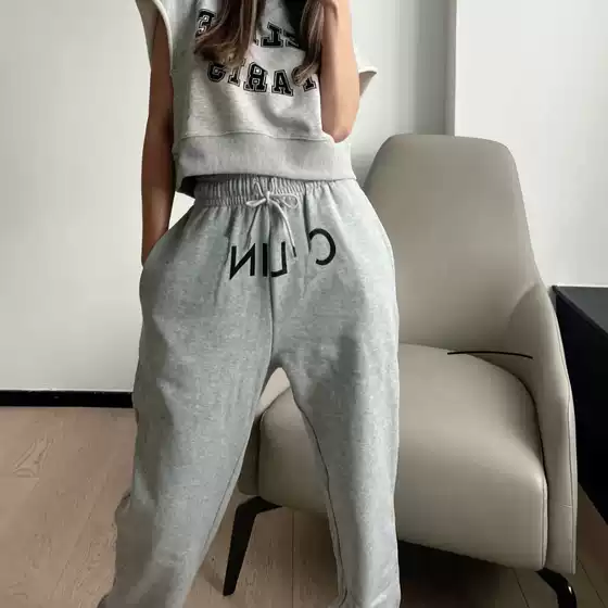 Correct Version of the Autumn and Winter New Letter Printed Sports Casual Pants for Couples, Loose Printed Fashionable Sweatpants
