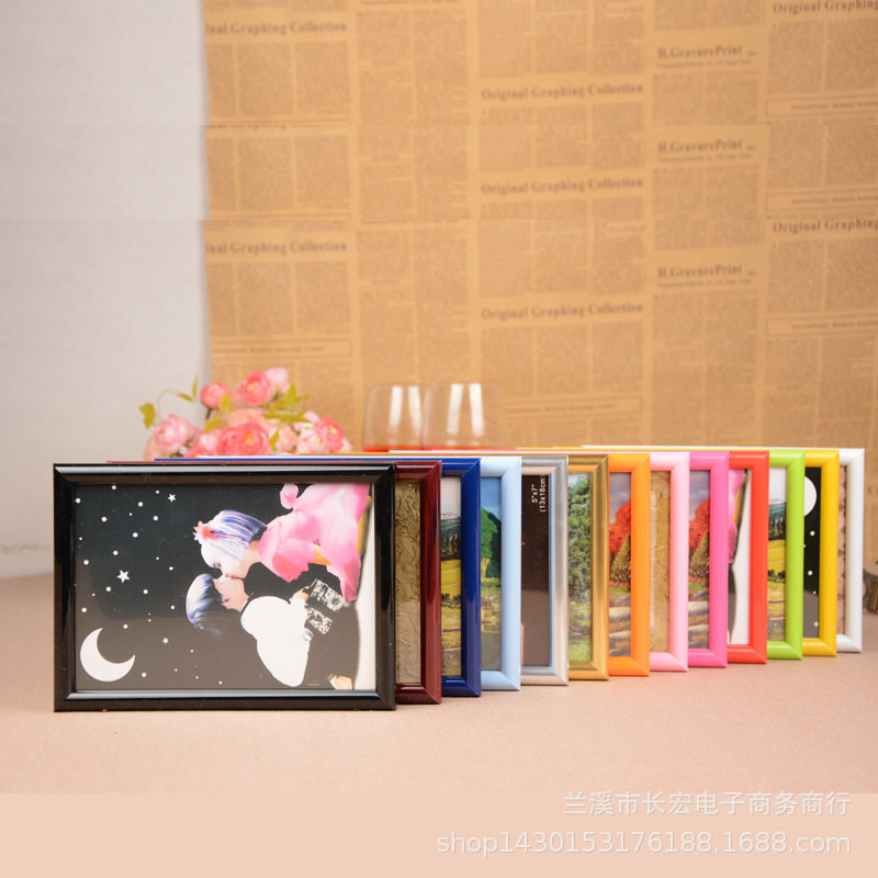 Narrow Edge PVC plastic photo frame wall-mounted decoration children's art works sketch picture frame certificate license works mounting