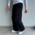 2 black + red label embroidery