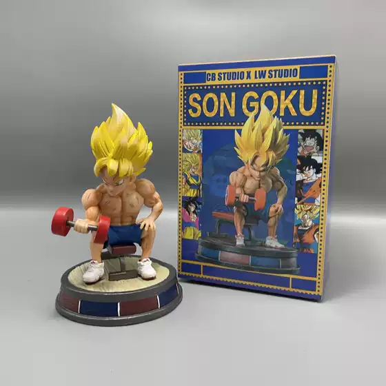 Dragon Ball Sun wufan Wukong lifting dumbbell hand-made fitness muscle boxing sleeve tranx model ornaments