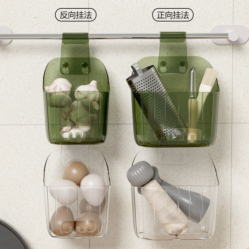 Two-way hanging kitchen storage basket multi-layer wall-mounted hanging basket ginger, onion and garlic storage box bathroom desktop storage basket