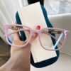 Camellia Glasses Cross-Border European and American Style Internet Celebrity Large Frame Small Fragrance Diamond-Encrusted Anti-Blue Light Flat Mirror Color-Changing Glasses Frame