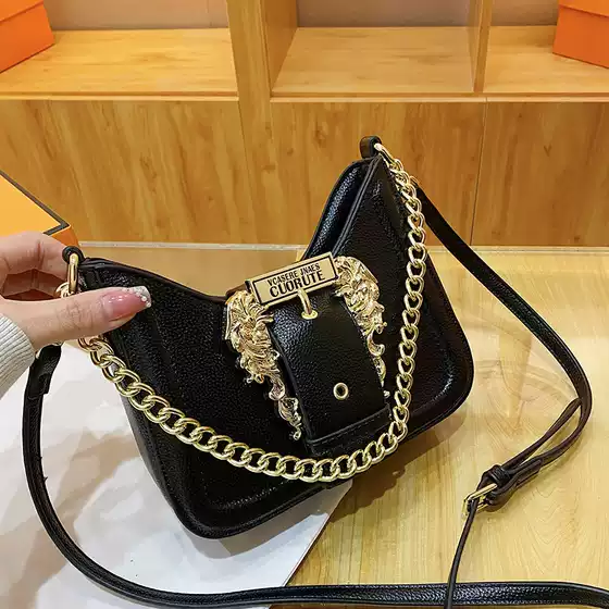 2026 New Baroque Style European and American Retro Metal Accessories Handbag Shoulder Bag Small Square Bag Crossbody Women's Bag Trendy