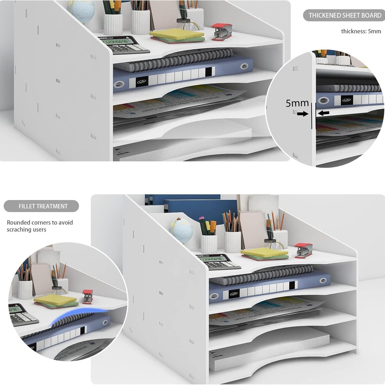 File Rack Desktop Storage Rack Office Supplies Folder A4 Double Clip Folder File Column Paper Cutting Storage Box