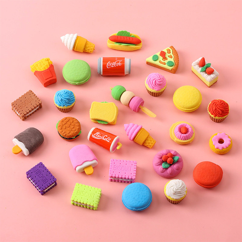 Creative Children's Detachable Food Erasers Stationery Dessert Cake Erasers Children's Day Gifts Prizes Christmas