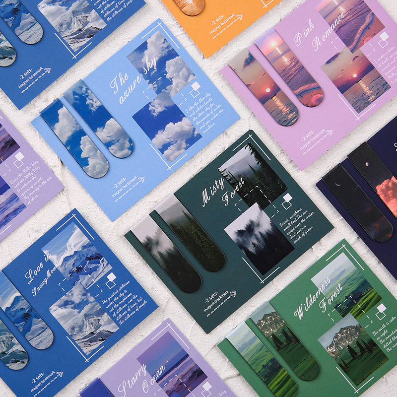 Artistic and Healing Magnetic Bookmarks, Creative Cloud-Shaped Reading Page Holders, Simple Ins-Style Double-Sided Decorative Magnetic Clips