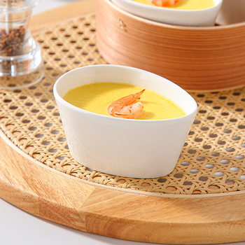 Ceramic Fan-shaped Steaming Box, Steamed Egg Bowl with Lid, One Pot, Three Steamer, Rice Cooker Special Bowl, Steamed Rice Bowl, Steamed Vegetable Meat