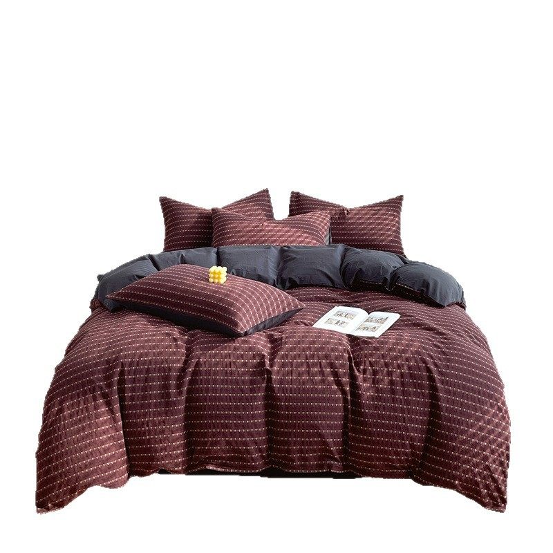 Pure Cotton Four-Piece Set Pure Cotton Yarn-Dyed Washed Cotton Quilt Cover 2025 New Bedding Three-Piece Set Bed Bed Sheets Quilt Cover