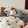 Cartoon Polka Dot Korean Style Wool Velvet Three or Four Piece Set Autumn and Winter Thickeneded Fully Matte Milk Velvet Warm Bedding Quilt Cover