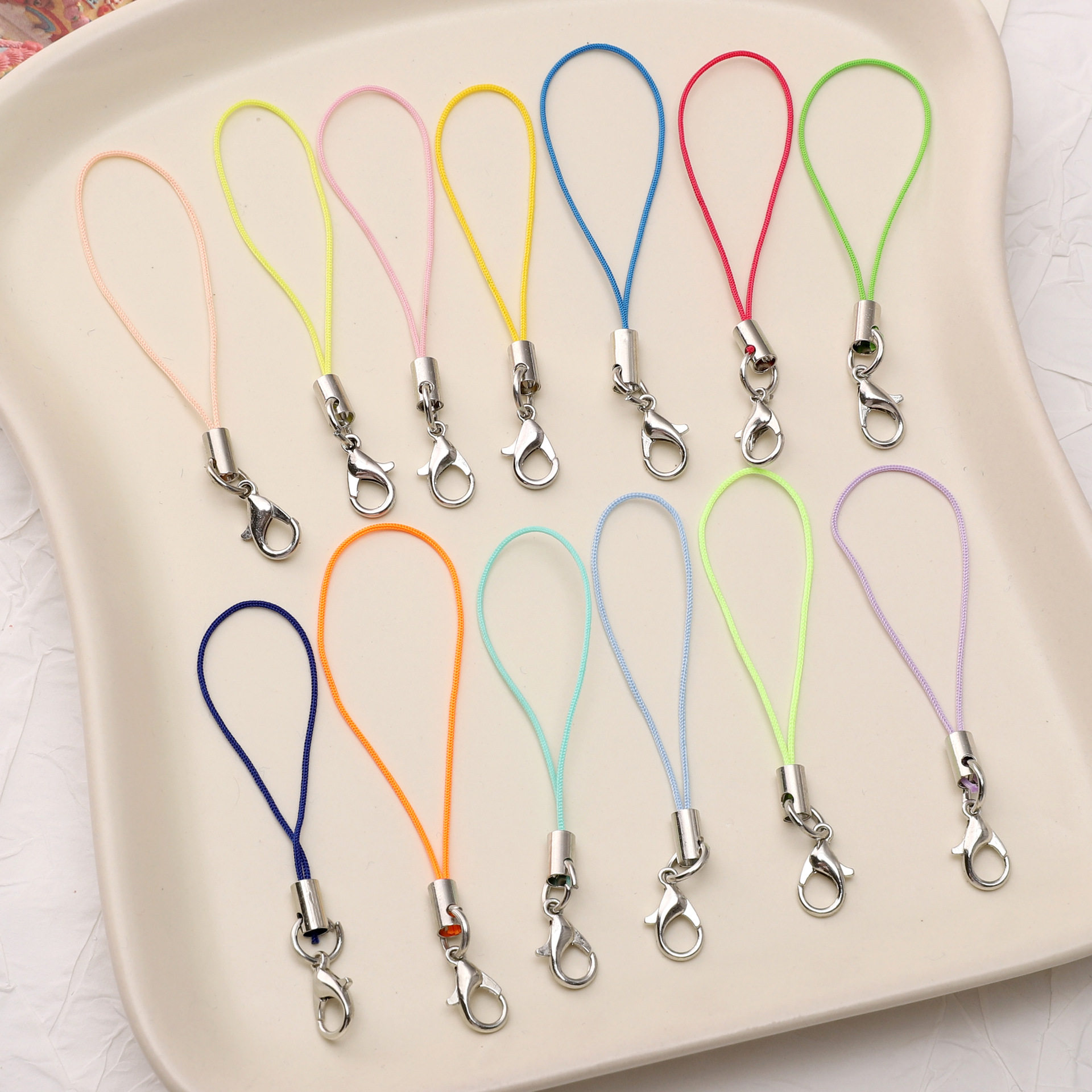 Colorful Lobster Clasp Mobile Phone Lanyard DIY Jewelry Accessories Doll Pendant Rope Handmade Keychain Mobile Phone Rope Material