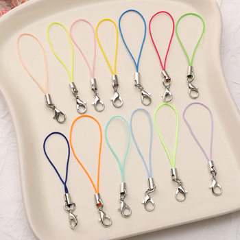 Colorful Lobster Clasp Mobile Phone Lanyard DIY Jewelry Accessories Doll Pendant Rope Handmade Keychain Mobile Phone Rope Material