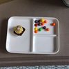 Ceramic three-plate long square plate snack plate BB plate drawing plate simple plate sushi plate multi-size