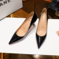 Black/6cm thin heel