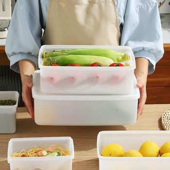 Factory Direct Sales Household Kitchen Vegetable, Fruit, Egg, Dumpling Multi-Purpose Refrigerator Storage Box with Lid, One-Piece Dropshipping