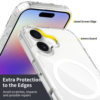 Suitable for Apple 17Promax Mobile Phone Case, Magnetic Transparent iPhone Case, Air Anti-Fall Tpu+Pc Protective Case