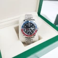 Four-pin coke circle, five-bead silver strap, red and blue circle, black face